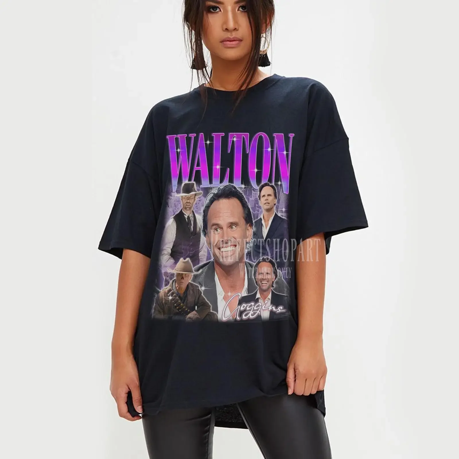 Vintage Walton Goggins Bootleg T Shirt Retro Movie Fan Casual Oversized vintage Washed Stretched graphic homme Comfortable Soft