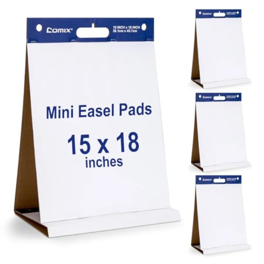 

Sticky Portable Tabletop Easel Pads 15 x 18 Inches Flip Chart Paper for Training Presentation Meetings Doodling 20 Sheets/Pad 4