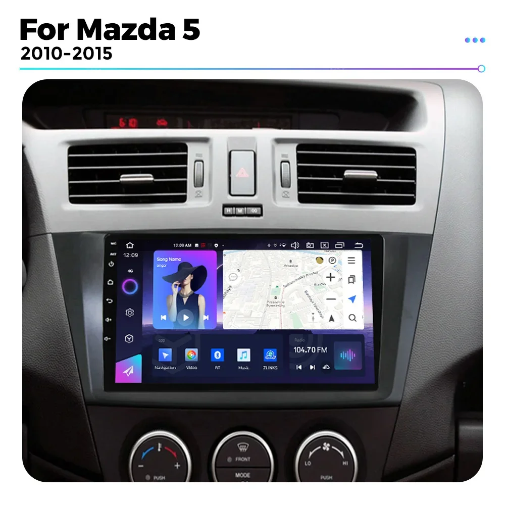 Multimedia Video Player Navigation GPS for Mazda 5 3 CW 2010 - 2015  Android13 Car Radio support Carplay Auto 4G WIFI BT5.0 DSP