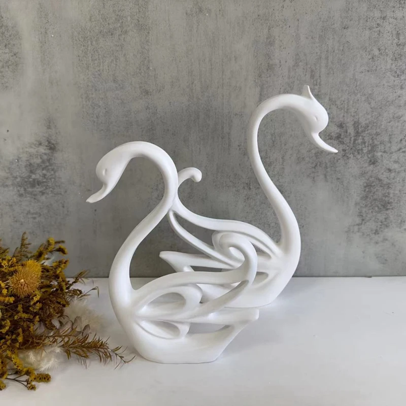 Molde de silicona para decoración de escritorio, accesorio de resina epoxi, espejo de cisne, duradero, 2 piezas