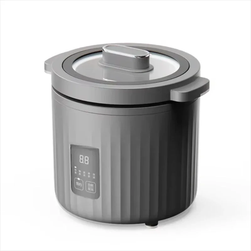 1L Small Mini Rice Cooker 110V Soup Machine Slow Cooker Ceramic