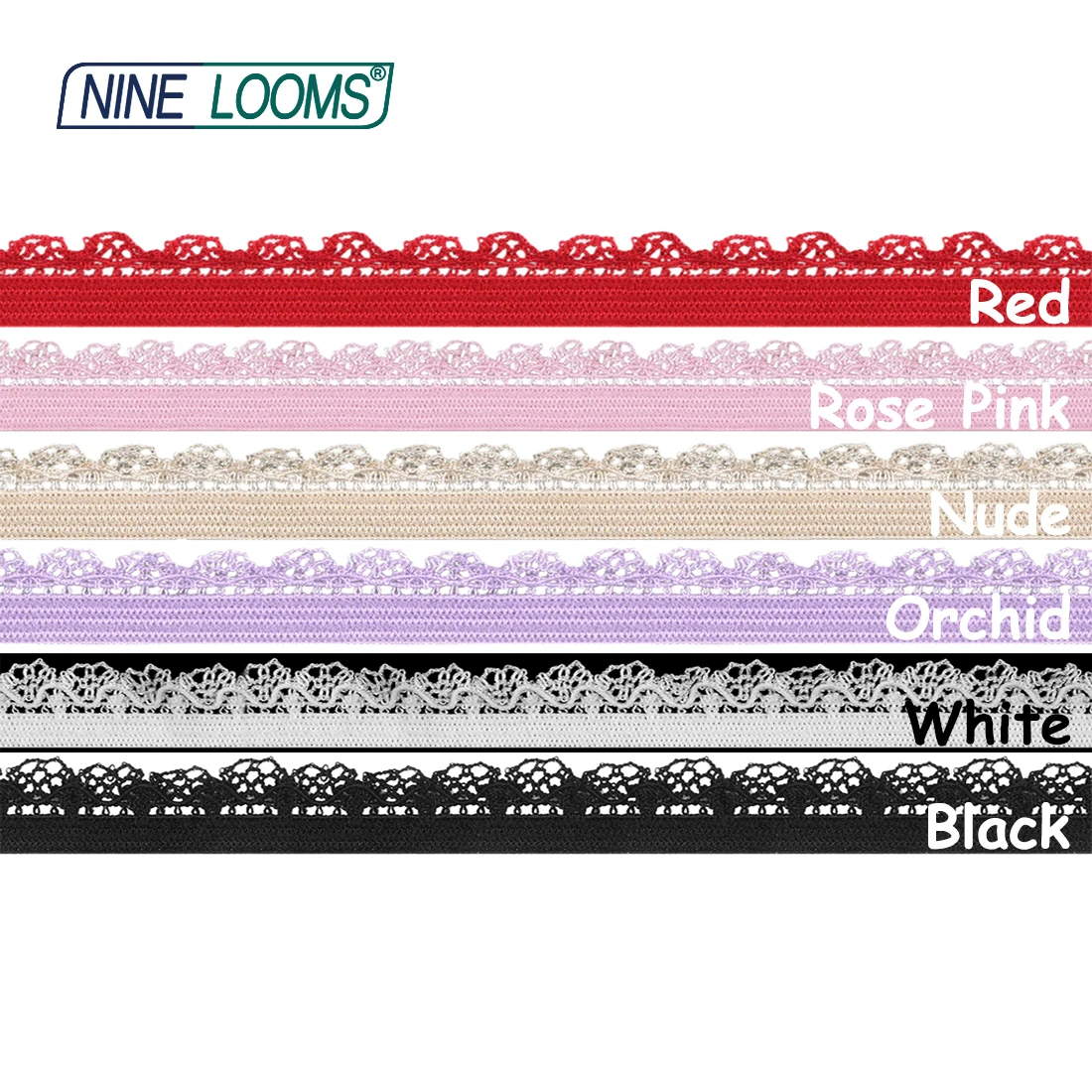 Nove telai Picot Loop Frilly Lace Trim elastico 3/8 \