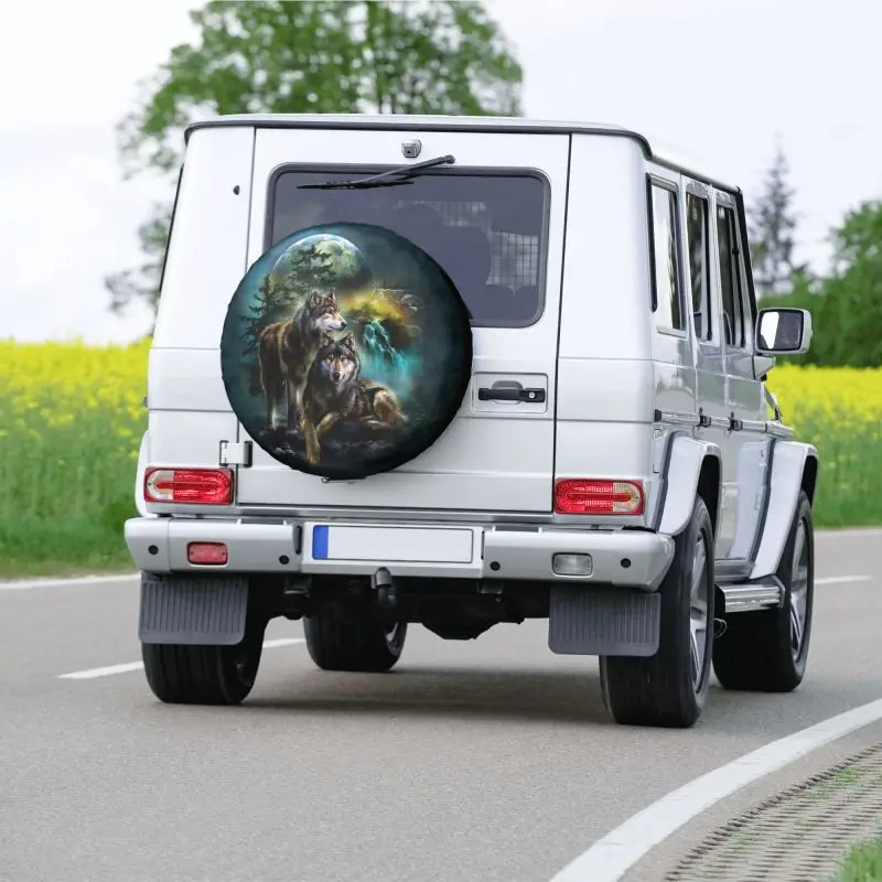 3D Printed Wolf Tire Cover 4x4 Trailer Spare Wheel Protector Universal for 14\