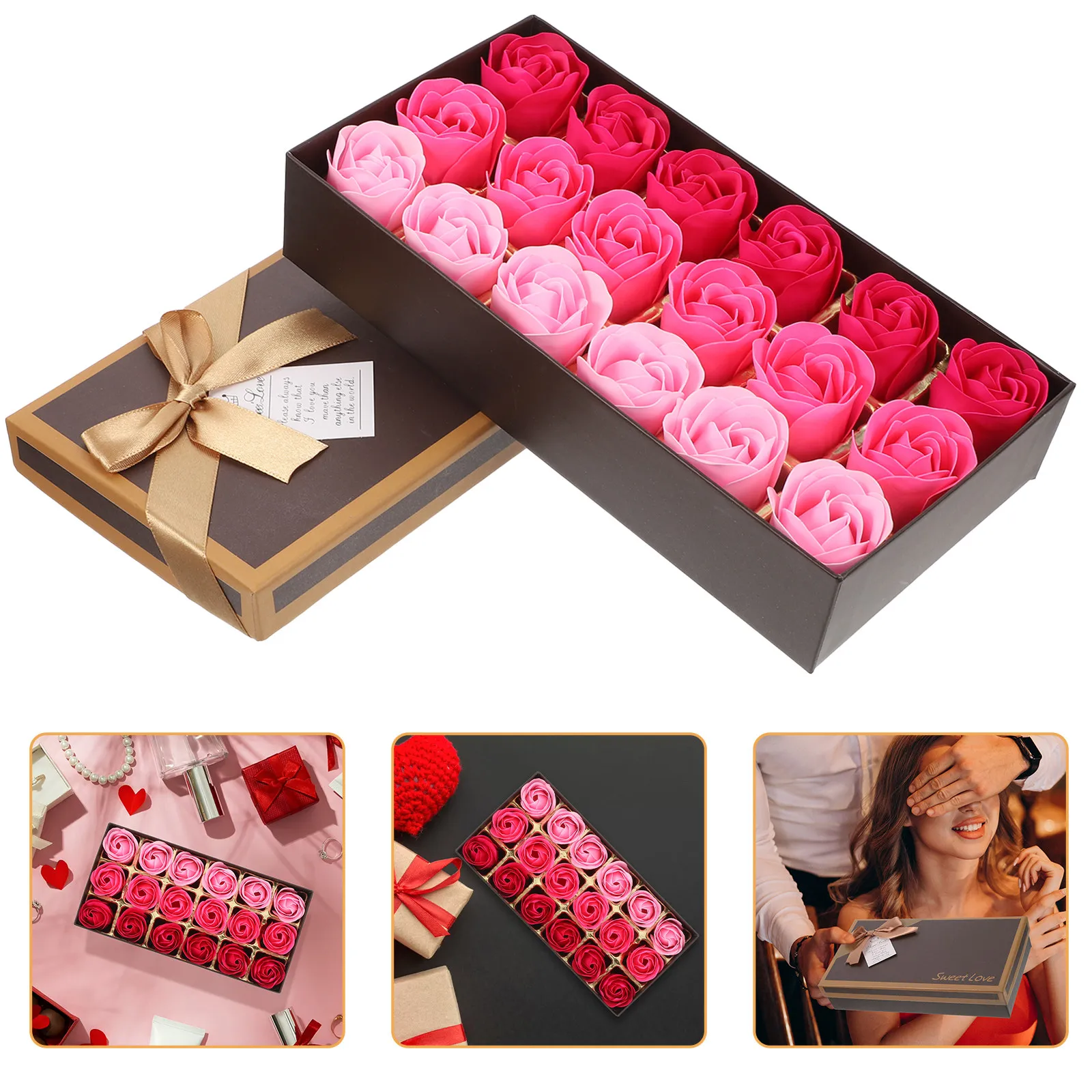 

Искусственный букет роз из мыла в коробке: Изысканное ароматное мыло-роза для дома, свадебного декора, подарка на День святого Валентина