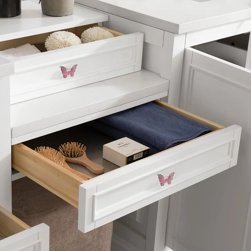 2 ชิ้นสไตล์ใหม่ผีเสื้อแปลกลูกบิดเฟอร์นิเจอร์ตู้ดอกไม้ลิ้นชักห้องครัวตู้หนังสือตู้จับ