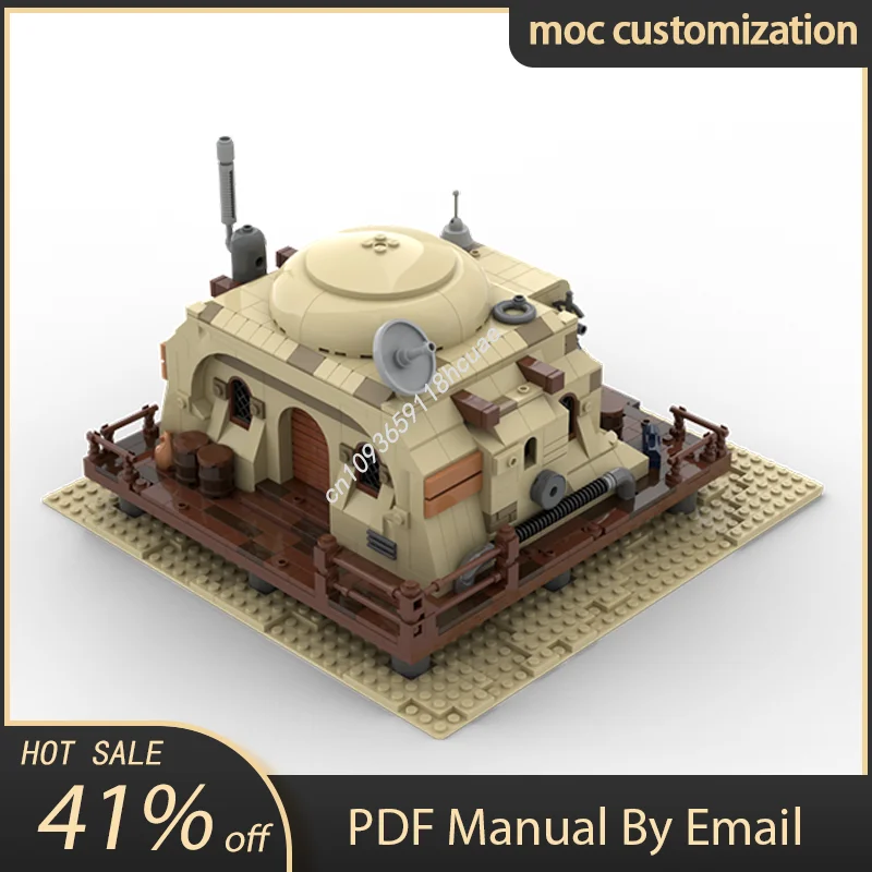 

845 шт. MOC Star Battle SW Tatooine Mos Eisley Desert House # 5-модель строительных блоков, штабелируемые кирпичи, креативные игрушки, детский подарок, сделай сам
