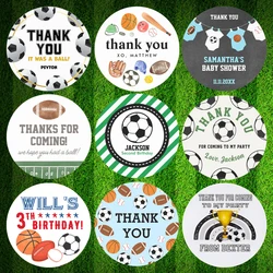 Custom Football Party Sticker Label Baby Shower Sticker Labels Kids Boys Sports Party Envelope Gift Bag Stickers Self-Adhesive