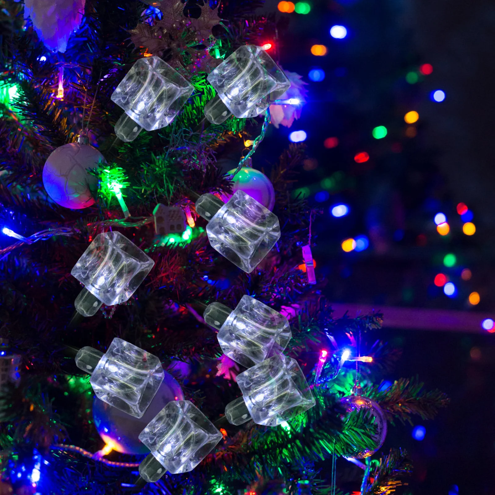 ไฟ LED รูปทรงก้อนน้ำแข็ง 1 ชิ้น ประหยัดพลังงาน เหมาะสำหรับงานปาร์ตี้กลางแจ้ง เทศกาลต่างๆ ของตกแต่งแสงไฟ LED