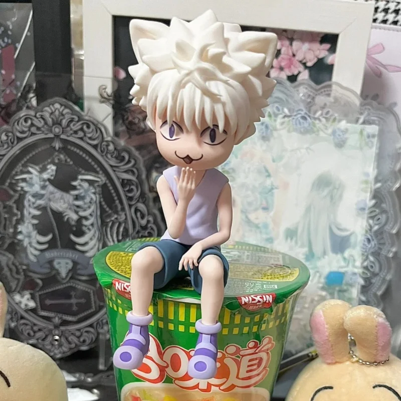 12cm Hunter Hunter Figurine Killua Anime Figure Killua Zoldyck Figures Sit Figurine Models Computer Collectible Decorations Toys