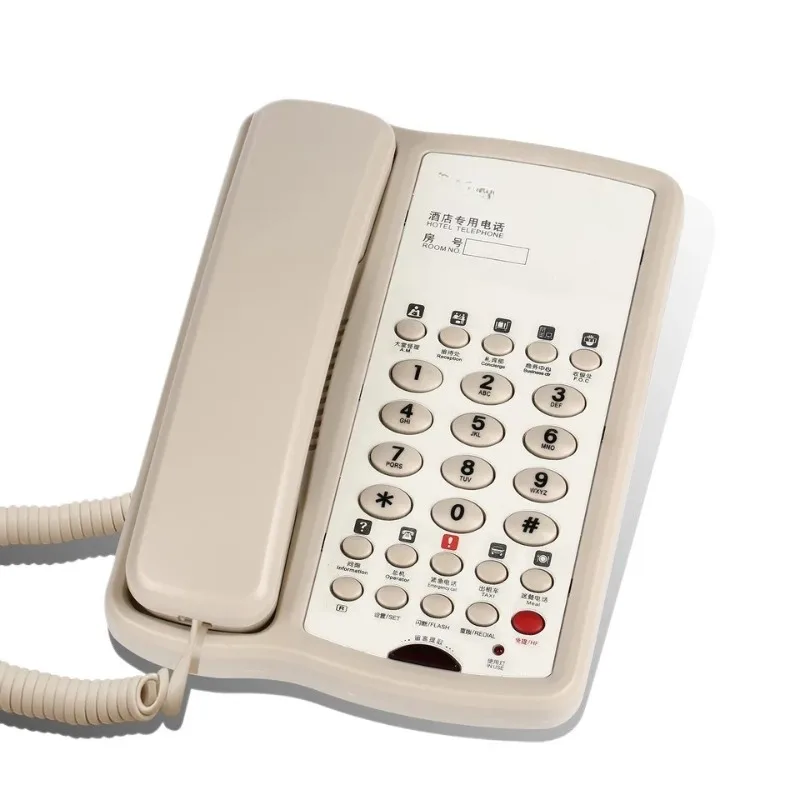 

Hotel guest room telephone with one-click dial message light