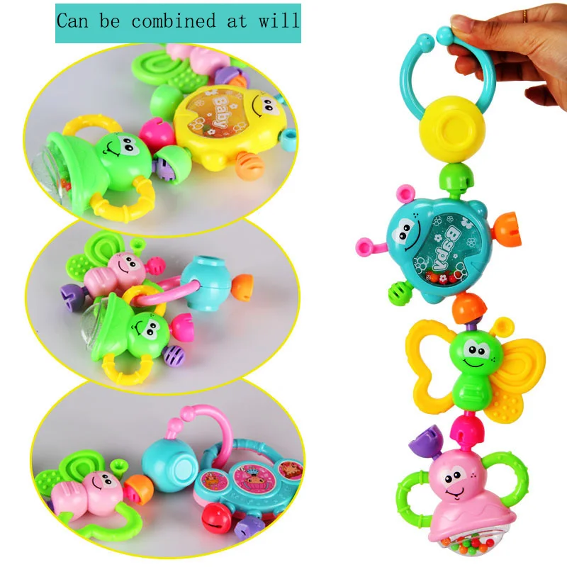 Sonajeros de mano para bebé recién nacido, juguetes colgantes para cama, juguetes para agarrar a mano, 0-3-6-12 meses
