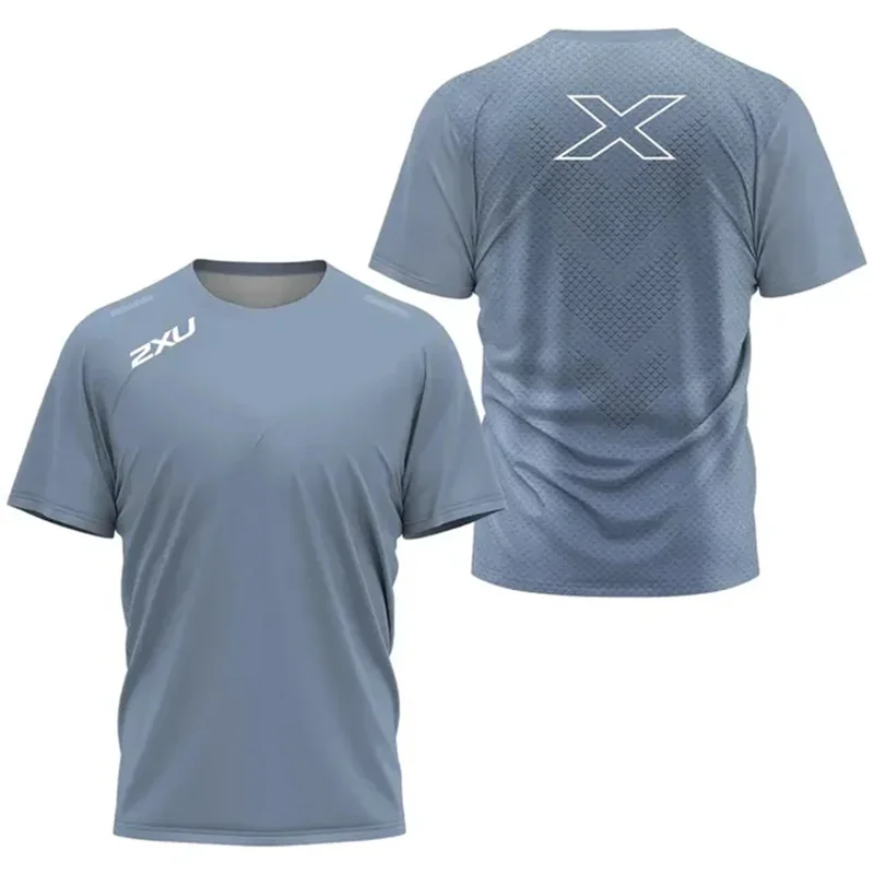 Men's Sports Quick Drying T-shirt 2XU Outdoor Fitness Training Wear Men's Tennis Breathable Short Sleeve Running Light Loose Top