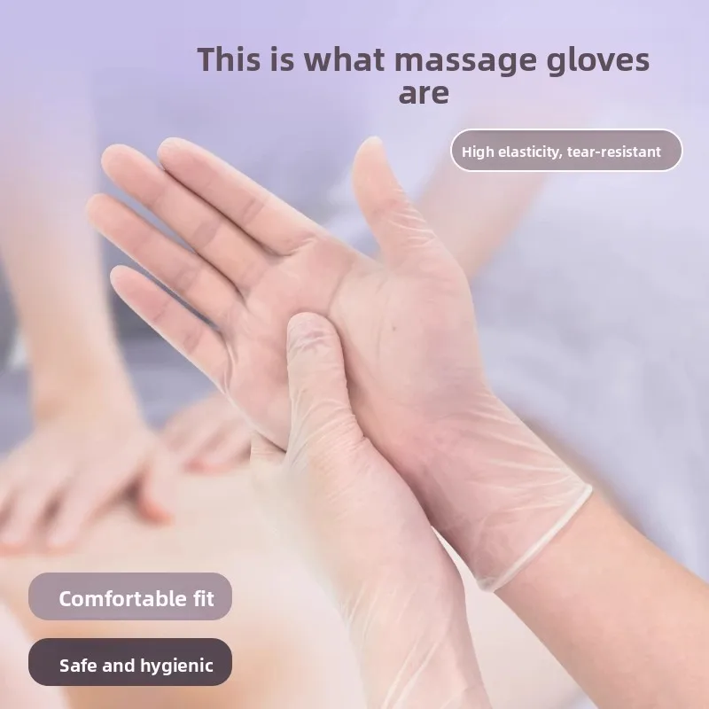 

Disposable PVC Massage Gloves for Beau Salons Body Acupoint Foot Massage Oil Pu Ba Thin Gloves for Home Use Protection