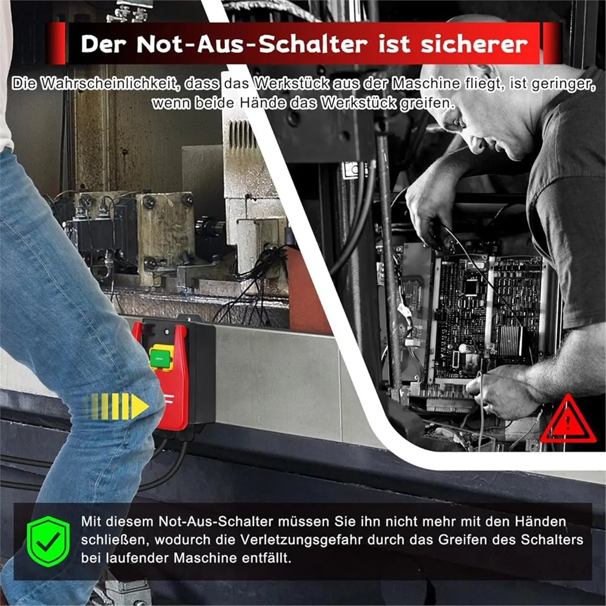 

Single-Phase on/Off Switch 230V, Electromagnetic Push Button Switch for Quickly Switching Off Milling Tables Eu Plug