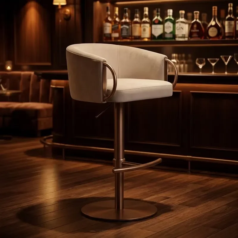 Contemporary Modern Stainless Steel Pneumatic Lift Swivel Rotating Height Adjustable Eco-Friendly Dining Barstool