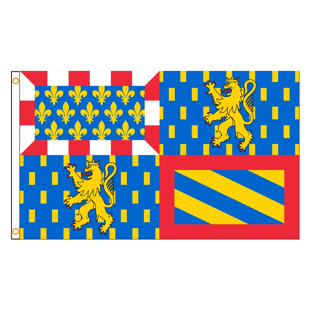 3x5 Ft Bourgogne-Franche-Comté Flag Vivid Color and Fade proof a region in France Flags Polyester with Brass Grommets 3 X 5 Ft
