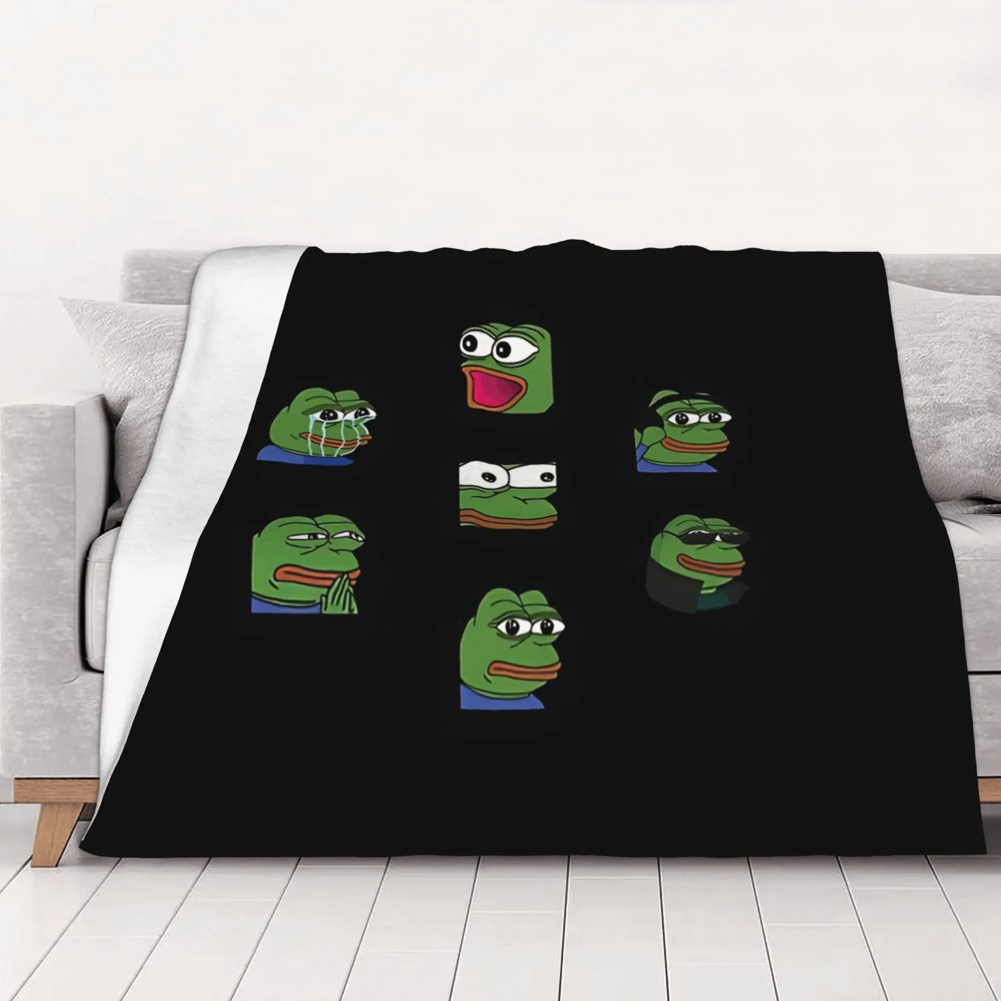 1PC Emotes Pepe the Frog Home Room Decorations Winter Blankets For Adults Bedding Home Interior Sofa Knee
