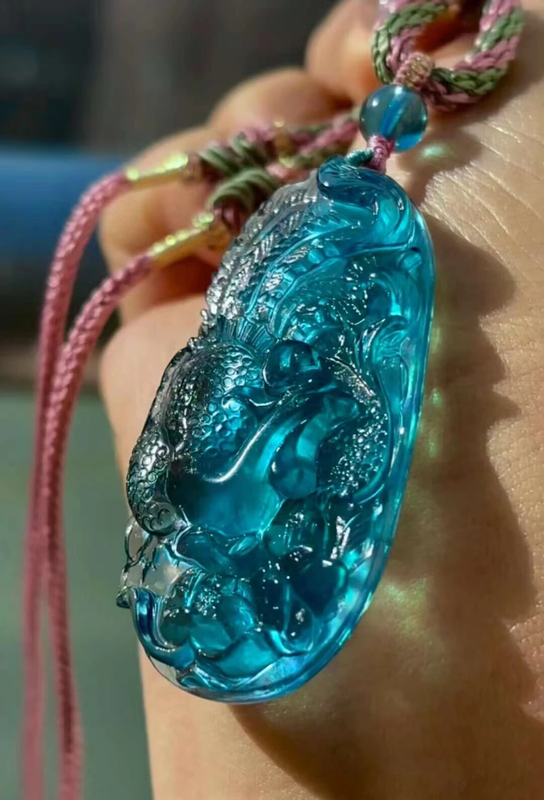 

Natural Blue Aquamarine Pendant Aquamarine Brazil 52x26x9mm Flower 18K Gold Women Fashion Jewelry AAAAAA