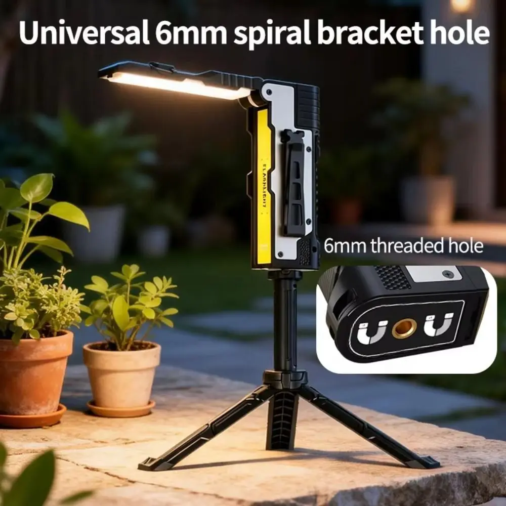 High Power LED Work Light 3 Lighting Modes Waterproof Magnetic Work Flashlight Magnetic Base Rotating Head High Lumen Light