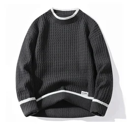 Sweater Men's Autumn Winter Trends Loose Lazy Twist Wool Clothes Men's Plus Fleece  Knitwear Home Wear Comfortable Pajamas