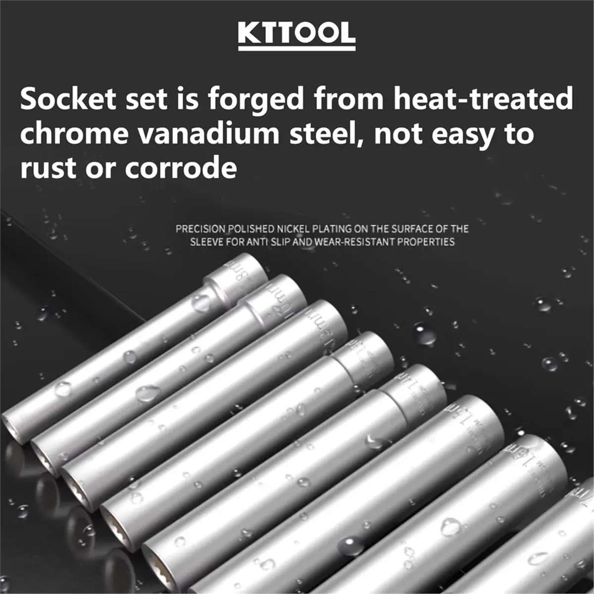2026 New Tool 7PCS Deep Metric Socket Set 3/8-Inch Drive 12PT 8-10-12-13-14MM with 1/2 3/8-Inch Adapter- Extra Long Deep 120MM