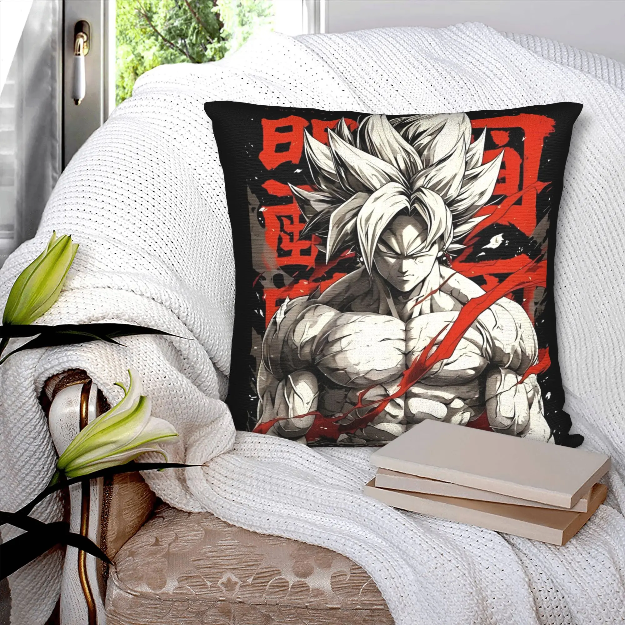 

Dragon Ball Z Square Pillowcases Polyester Home Super Saiyan Cushion Cover Funny Home Decoration Pillowcase 40*40