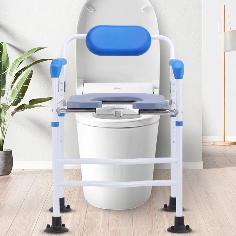 Adult Toilet Booster with Handrails Portable Elderly Toilet Seats Easy Clean CommodeToilet Senior Mobility Aids Bathroom Helper