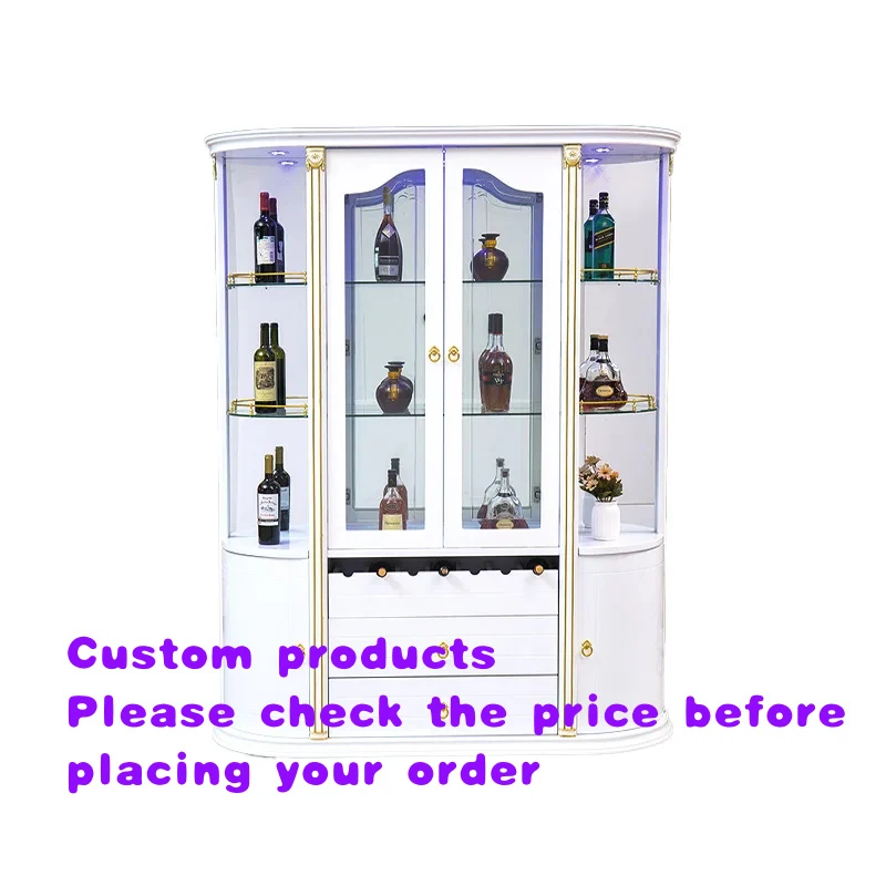 custom.Modern Solid Wood Wine Cabinet Glass Customizable High-end Display Cabinet Dining/Living Rooms Home Furniture China