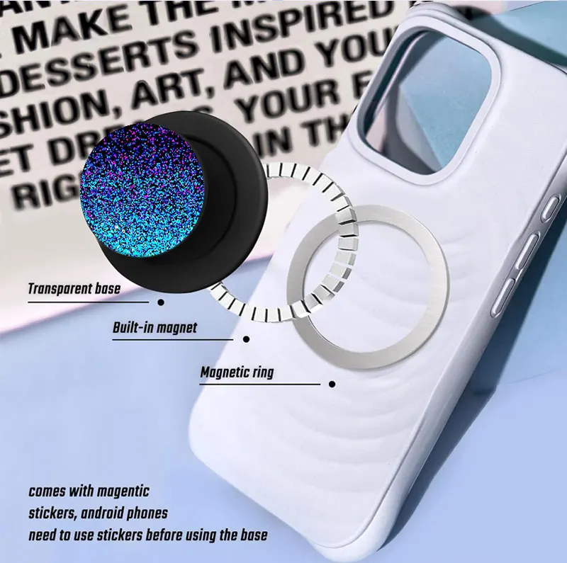Popped Magnetic Phone Socket for MagSafe Magnetic Phone Grip Holder for iphone 17 16 15 14 pro max plus-blue - view 5