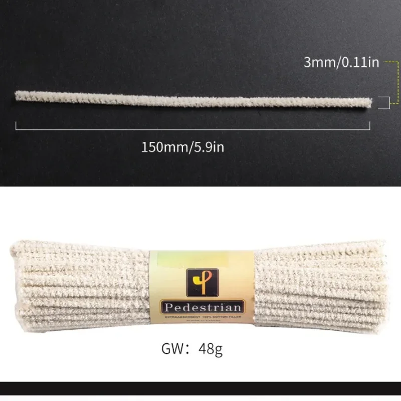 JUSES\' S 50pcs/lot 15cm Smoking Pipe Cleaning Rods Tobacco Pipe White Cotton Cleaner Tool Accessories Wholesale Retail