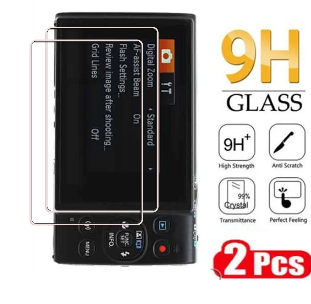 2 piezas de vidrio templado HD 9H para cámara Canon IXUS 285 IXY 650 265 HS, película protectora de pantalla LCD