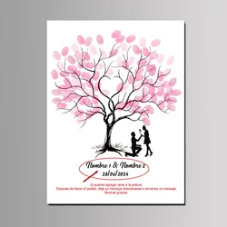 Engagement Events Party Favor Wedding Tree Canvas Painting Guest Fingerprint Signature Book Customized Lover Anniversary Gift