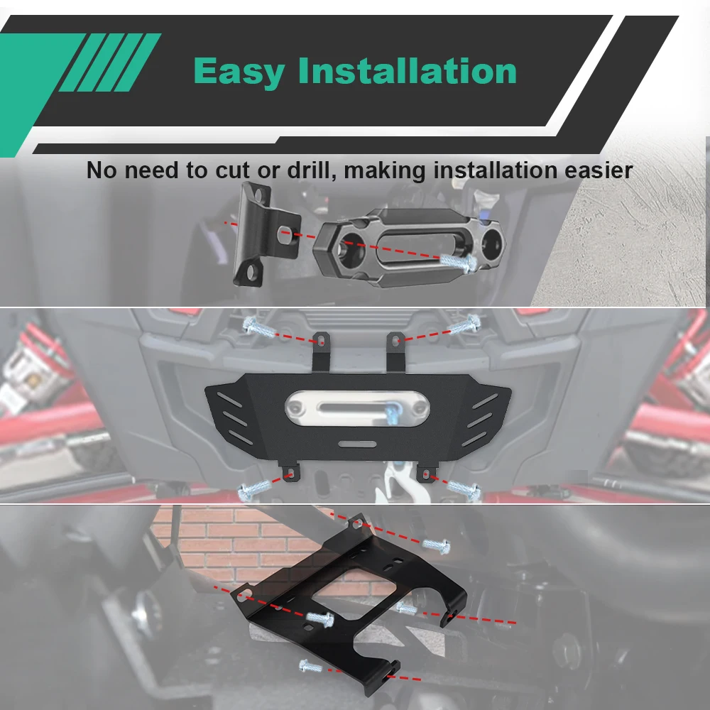 폴라리스 RZR XP 1000 / XP 4 1000 2019 2020 2021 2022 2023 오토바이 전면 윈치 마운트 브래킷 UTV 윈치 장착 플레이트에 적합