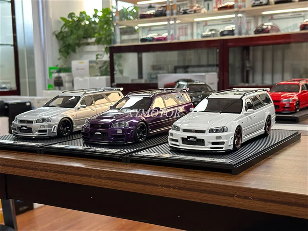 

Коллекционная модель автомобиля IVY 1/18 для NISSAN STAGEA R34 Wagon из смолы, подарки, хобби, серебристый/черный/красный/синий/фиолетовый