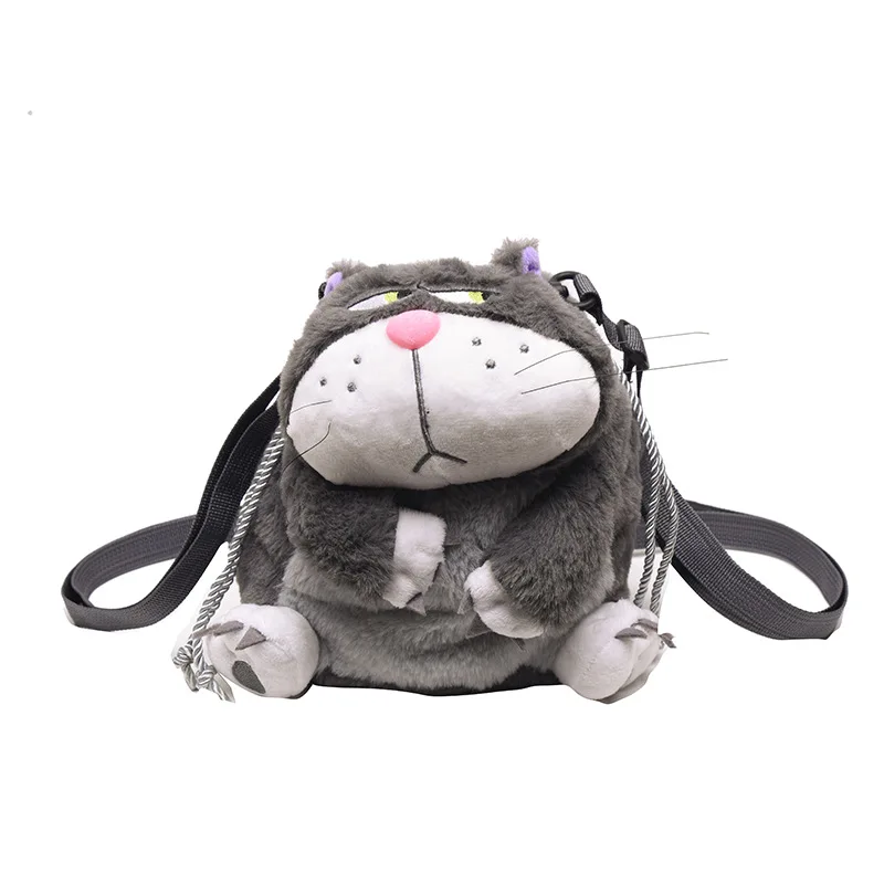 

Cute Cartoon Anime Cat Bag Women's Popular Versatile Plush Doll Shoulder Messenger Bag Cartoon School Bag Mochila