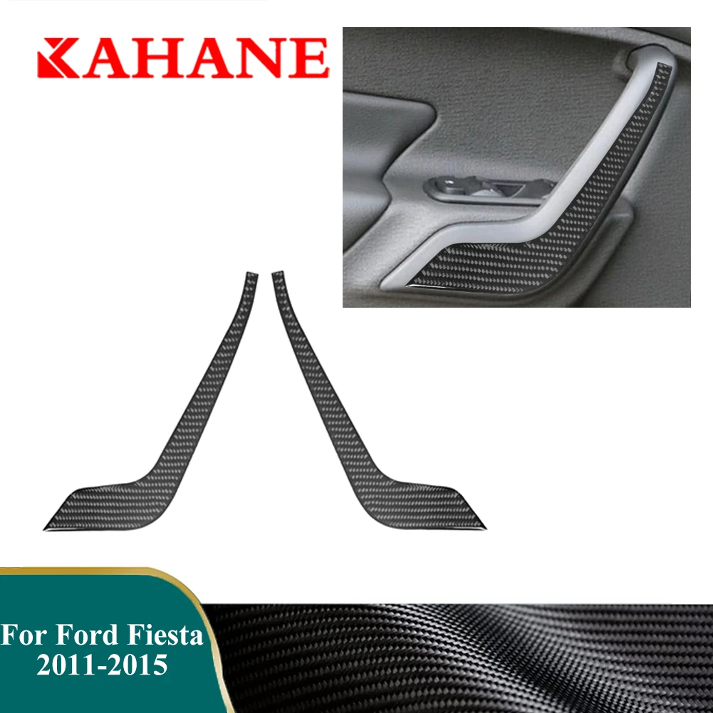 

Car Stickers Inner Door Pull Decoration Strips For Ford Fiesta 2011 2012 2013 2014 2015 Carbon Fiber Cover Trim Accessories