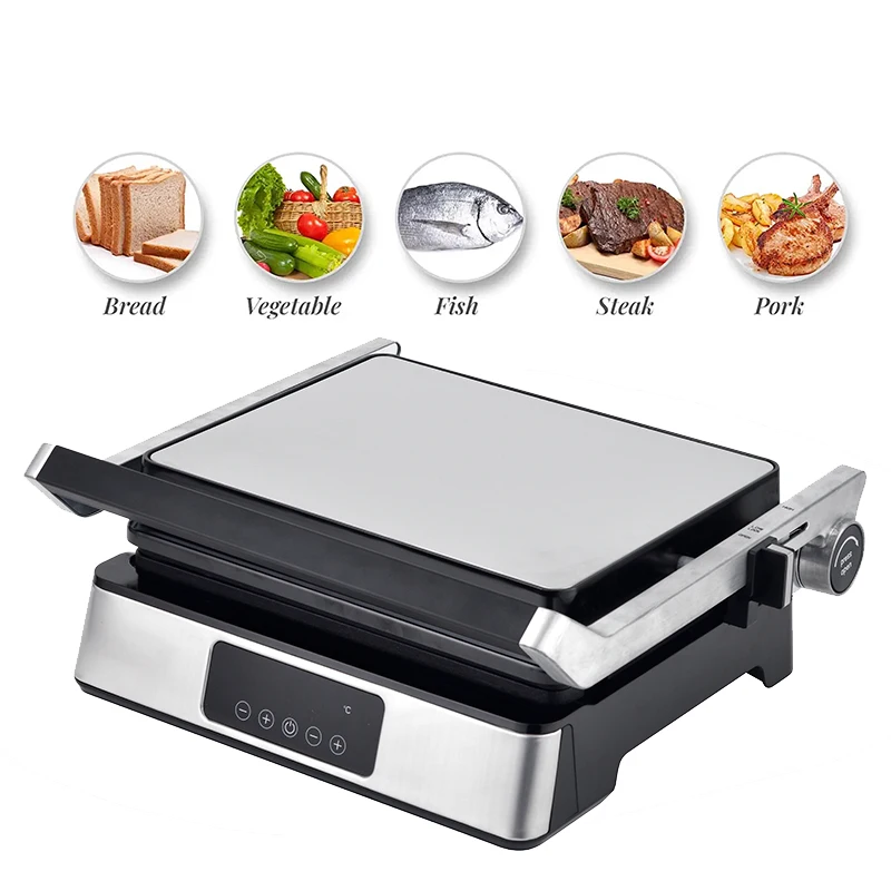 Detachable Waffle and Grill Plate Household Smart Digital Panel Multifonction Stainless Steel Electric Barbecue Contact Grill