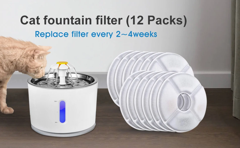 4/8/12 Stück Ersatz-Aktivkohlefilter-Set für Katzen-Trinkbrunnen, Ersatzfilter für Blumen-, Haustier- und Rundbrunnen – Detail 19