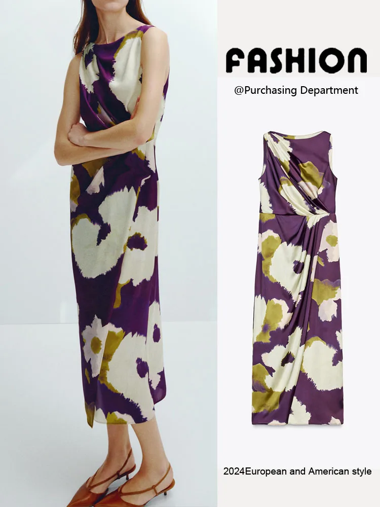 Printemps 2025 nouveauté femmes Midi Dr imprimé fleuri Svel gaze décoration taille haute a-ligne jupe trajet Sle