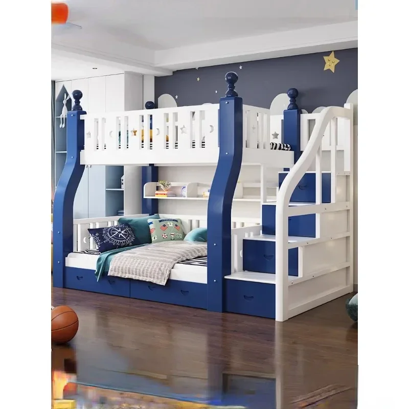 

Double bunk beds, bunk beds, small-sized beds, all-solid wood combined dislocation mother bed for children.