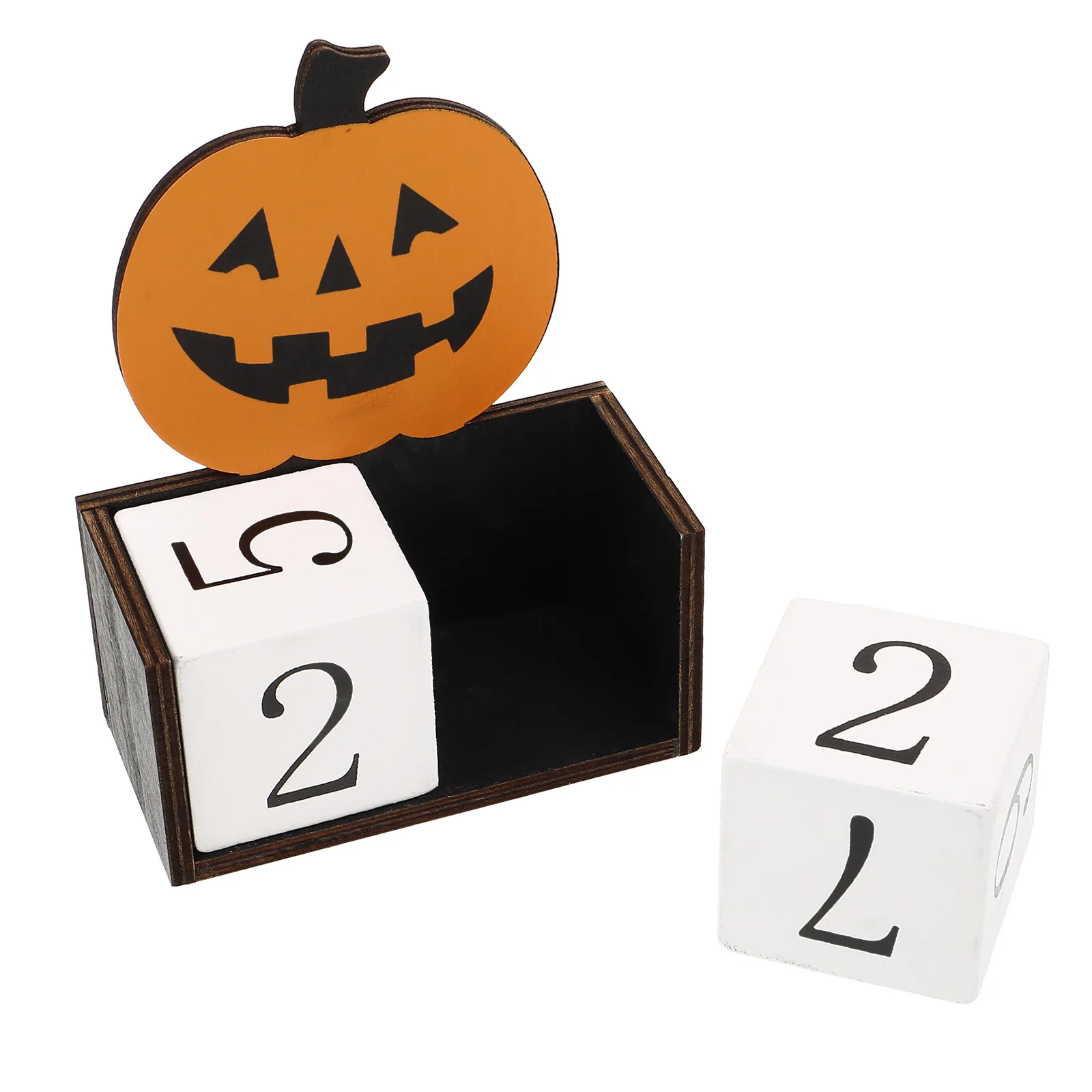 

Halloween Wooden Reusable Perpetual Calendar Creative Decorative Desk Accessory for Home and Office Use Desk Calendar