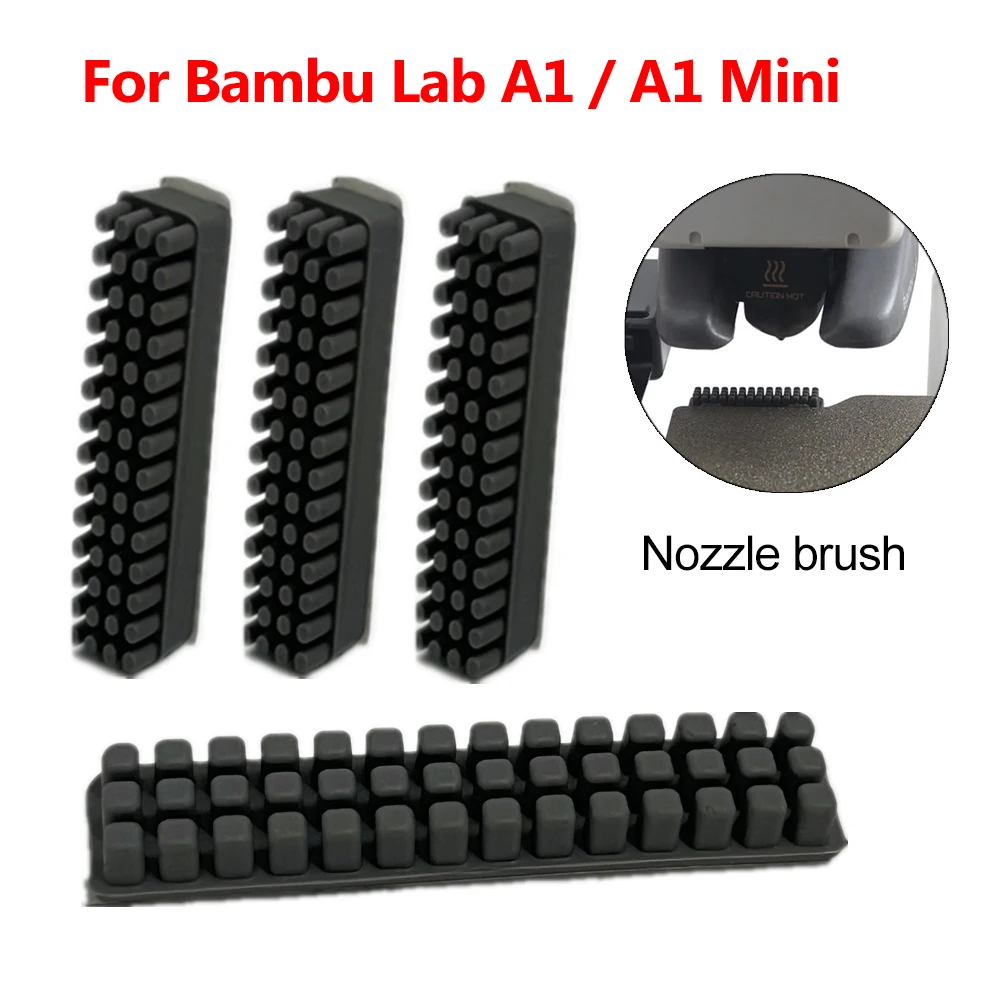 

Silicone Brush 3D Printer Nozzle Cleaning Tool for Bambu Lab A1, A1 Mini Nozzle Wiper Brush Hotbed Mounted Scrubbers Brush