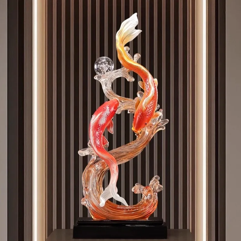 Home Decor Every Year,There Are Fish Ornament,Living Room Entrance,Office,Hotel Art Wind Water Rising Sculpture Decoration,Gifts