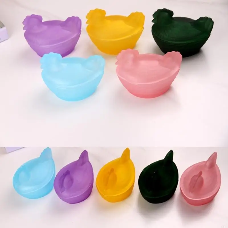 Small Crystal Glass Hen Storage Jar Glass Hen on Nest Candy Dish for Candy 55KF