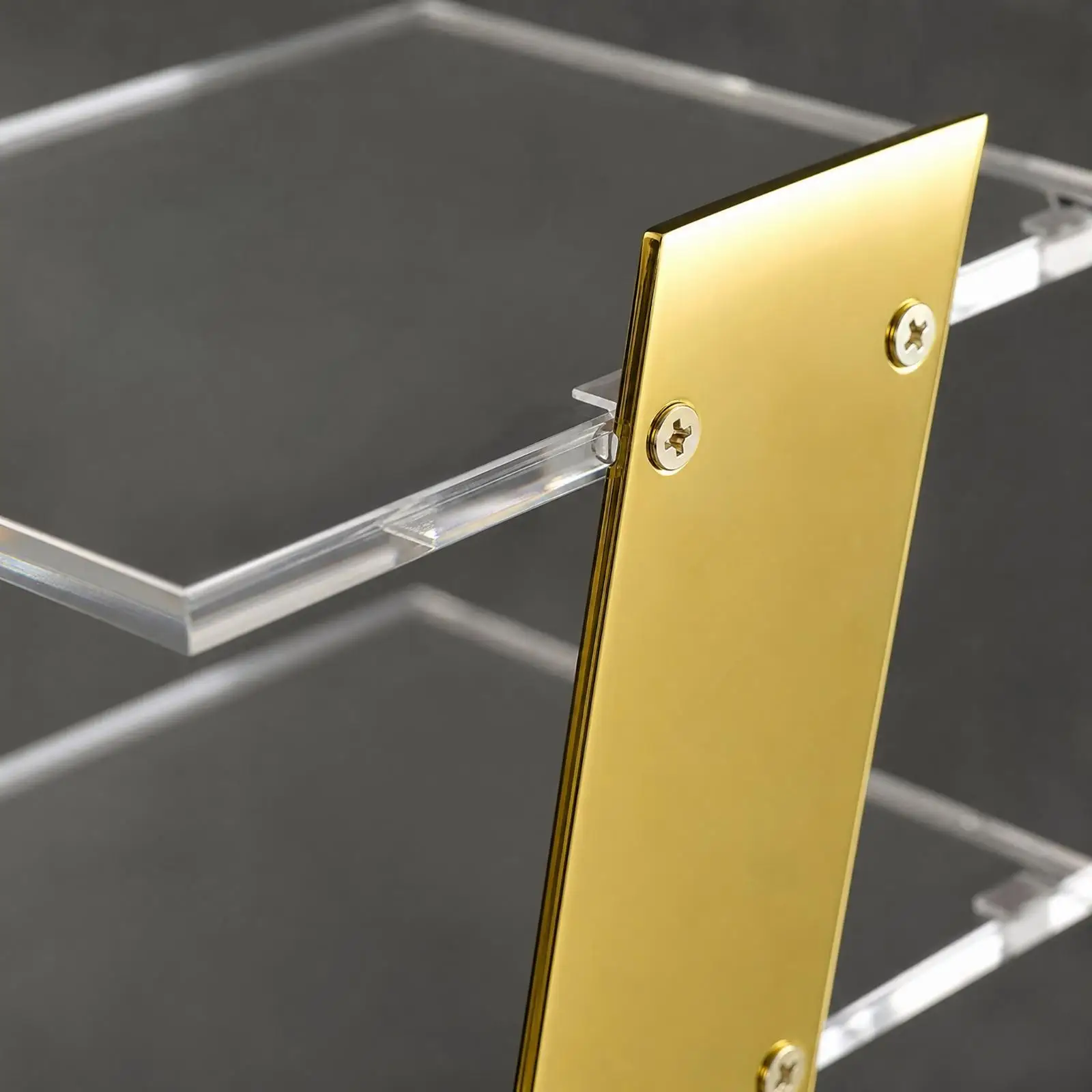 Multi Tier Acrylic Eyewear Display Rack with Raised Edges Metal Base for Sunglasses Organizer Retail Shelf Jewelry Stand Holder