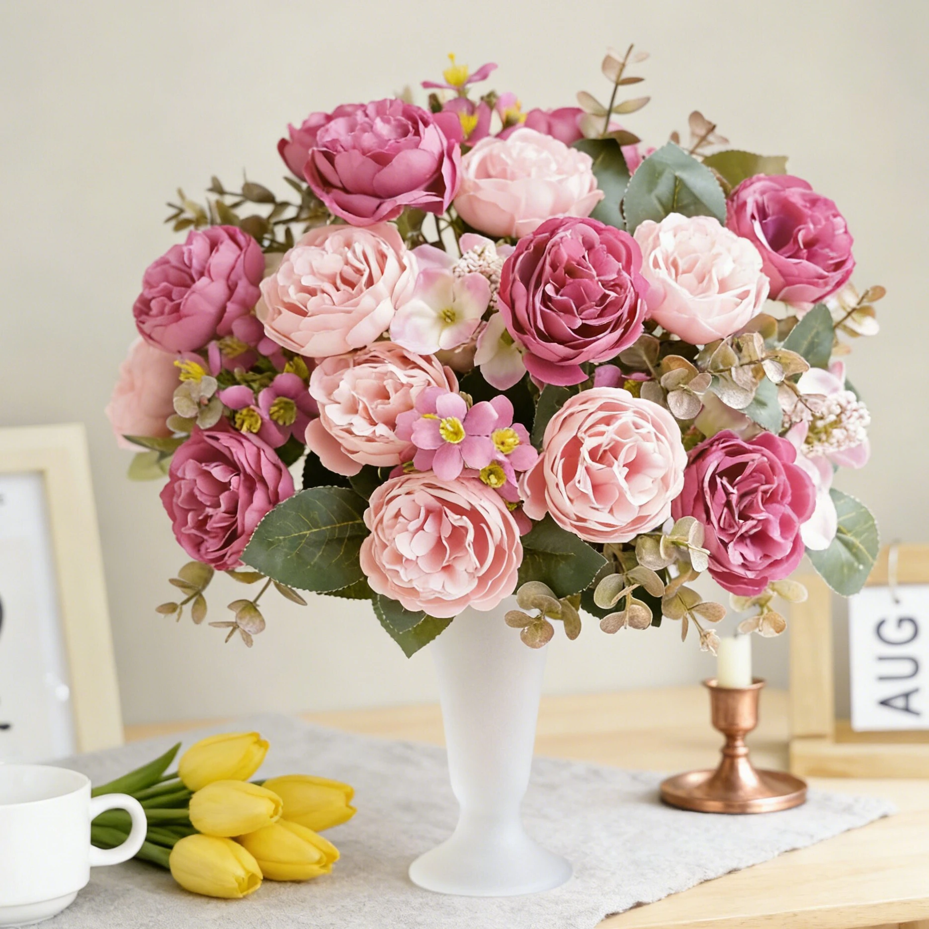 Künstliche Blumen Seiden-Pfingstrosen für Zuhause, Tisch, Hochzeit, Kranz, Brautstrauß, Dekoration, Valentinstag, Garten, Hof, DIY-Geschenkbox