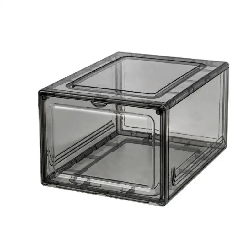 

Thickened Pet Home Storage Shoe Box Transparent Shoe Box Square Height Design Magnetic Side Opening Basketball Shoe Box