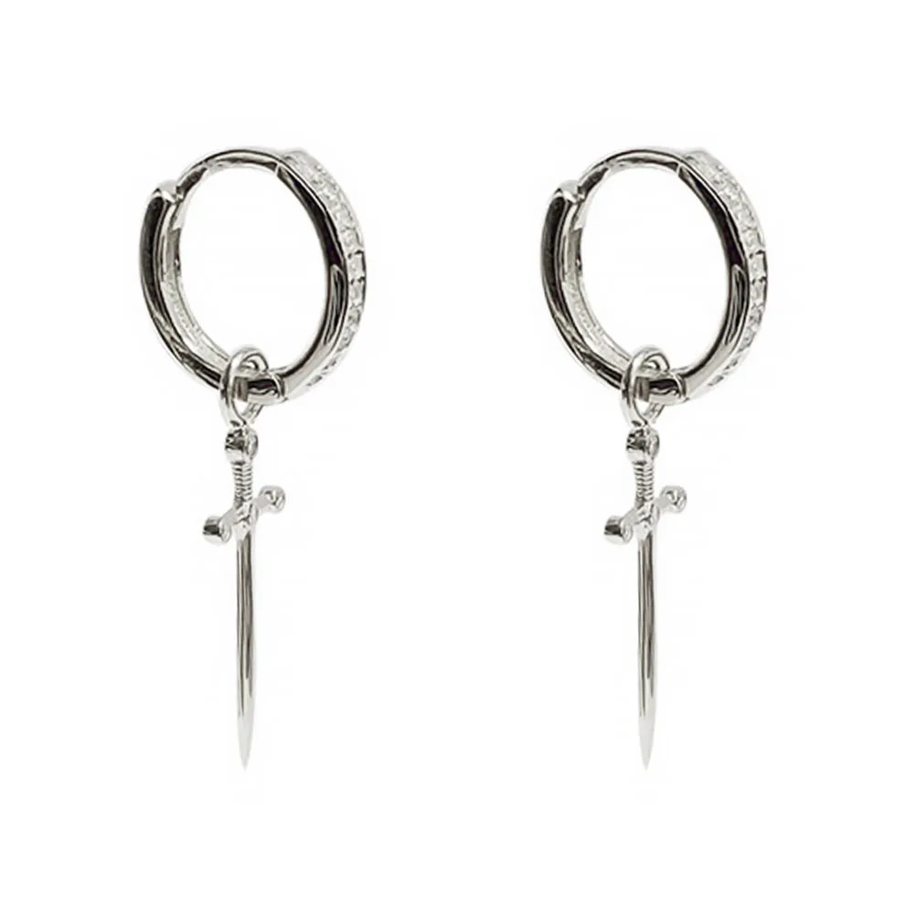 

Earrings Dangly for Woman Trendy Fashion Women Sparkly Dangle S925 Sterling Silver Hoop Dangles Bride