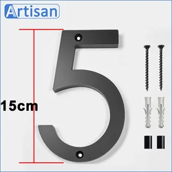 15cm House Number Outdoor 3D Signs Door Alphabet Home Outdoor Black Hotel Numbers Address Plate 6 Inch Number Signs on The Door