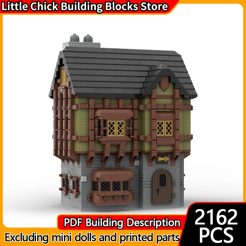 

City Street View Model MOC Building Bricks Medieval Candlestick Maker Modular Technology Children Holiday Gift Assemble Toy Suit